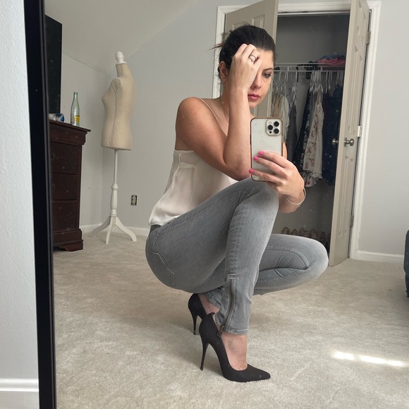 All Saints Mast gray zipper ankle skinny jeans 26 - Picture 3 of 5